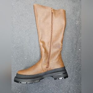 Dream Pairs Women’s Knee High Lug Sole Combat Boots - Tan/Camel